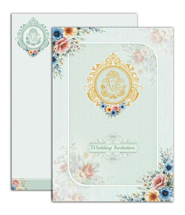 New Hampi (SAP-8787 - Vinayagar Wedding Invitation Green Set)