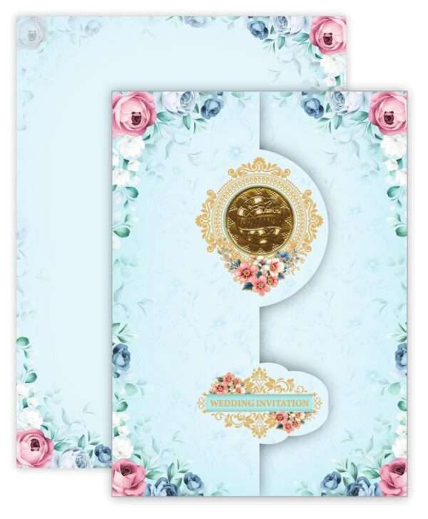 Pothigai (SAP-4117 - Wedding Invitation Blue Set)