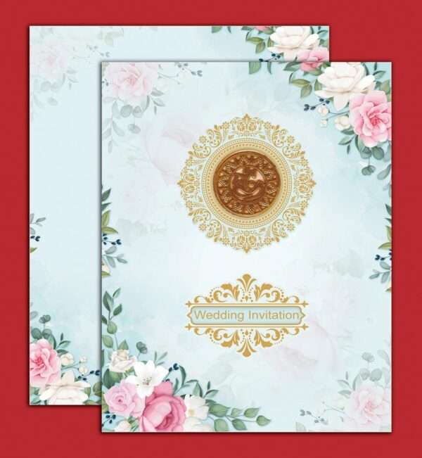 Radha Plus (SAP-9053 - Vinayagar Wedding Invitation Light Blue Set)